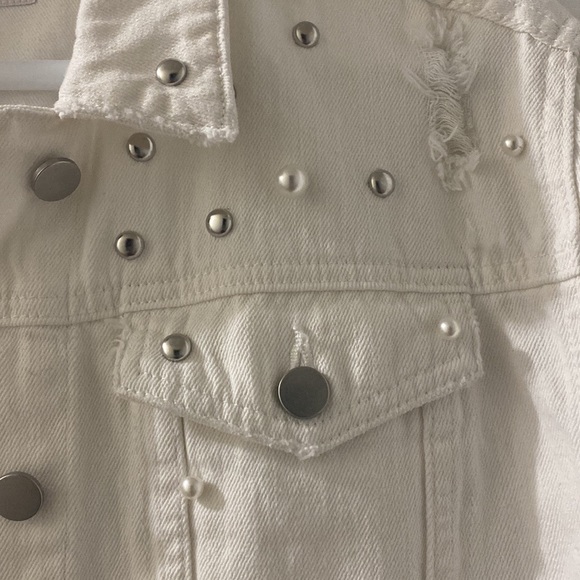 Tinseltown Jean Jacket White - Picture 2 of 2